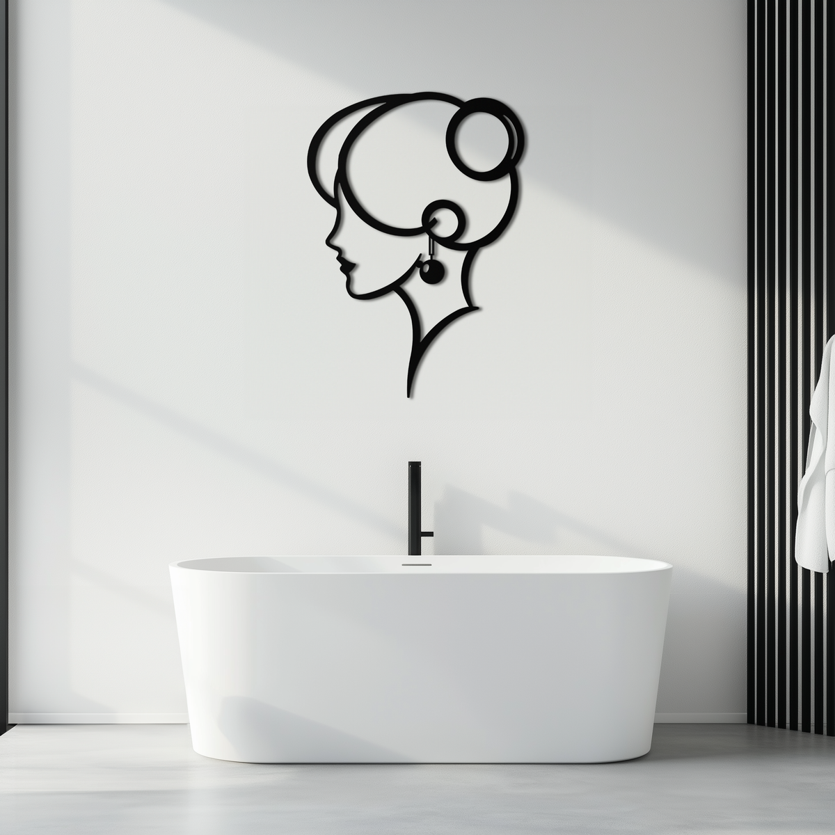 Woman Silhouette Metal Wall Art - Elegant Modern Contemporary Minimalist Home Design