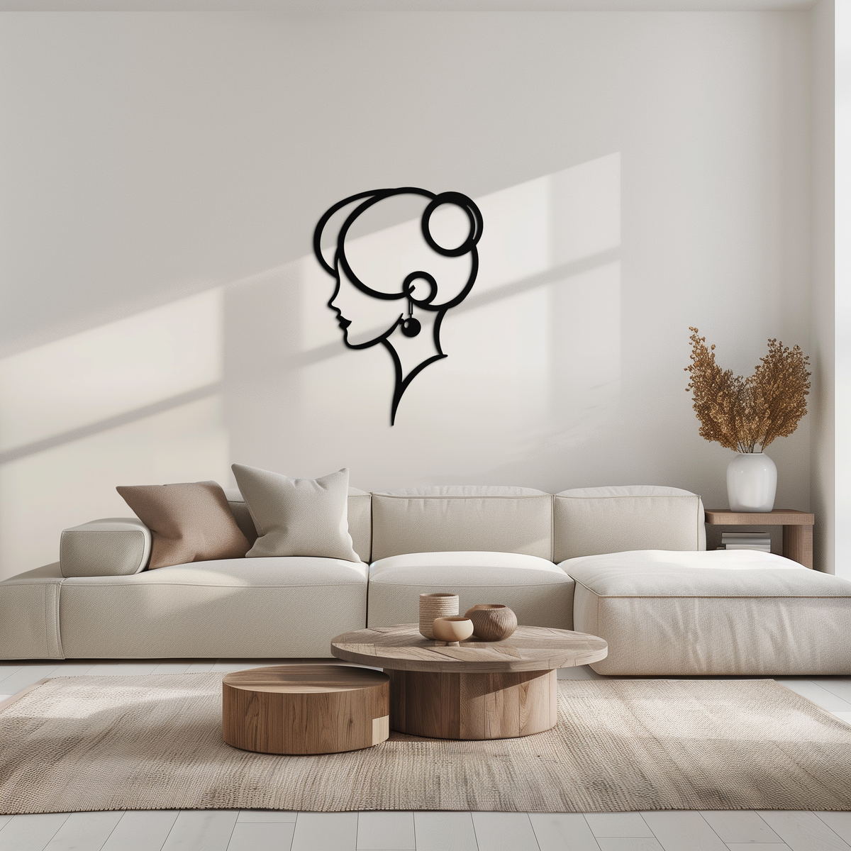 Woman Silhouette Metal Wall Art - Elegant Modern Contemporary Minimalist Home Design