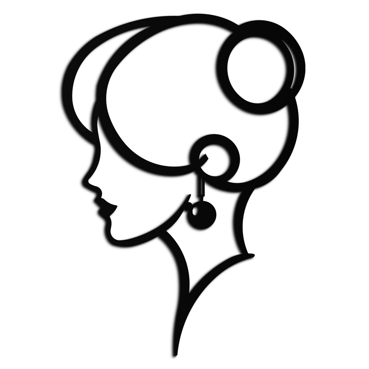 Woman Silhouette Metal Wall Art - Elegant Modern Contemporary Minimalist Home Design