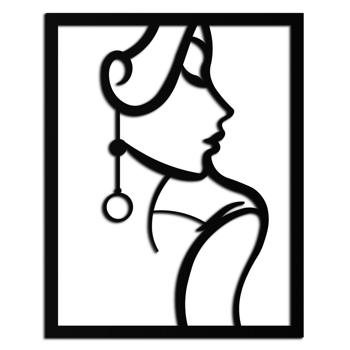 Elegant Female Silhouette Steel Wall Art - Minimalist Sophisticated Metal Home Decor