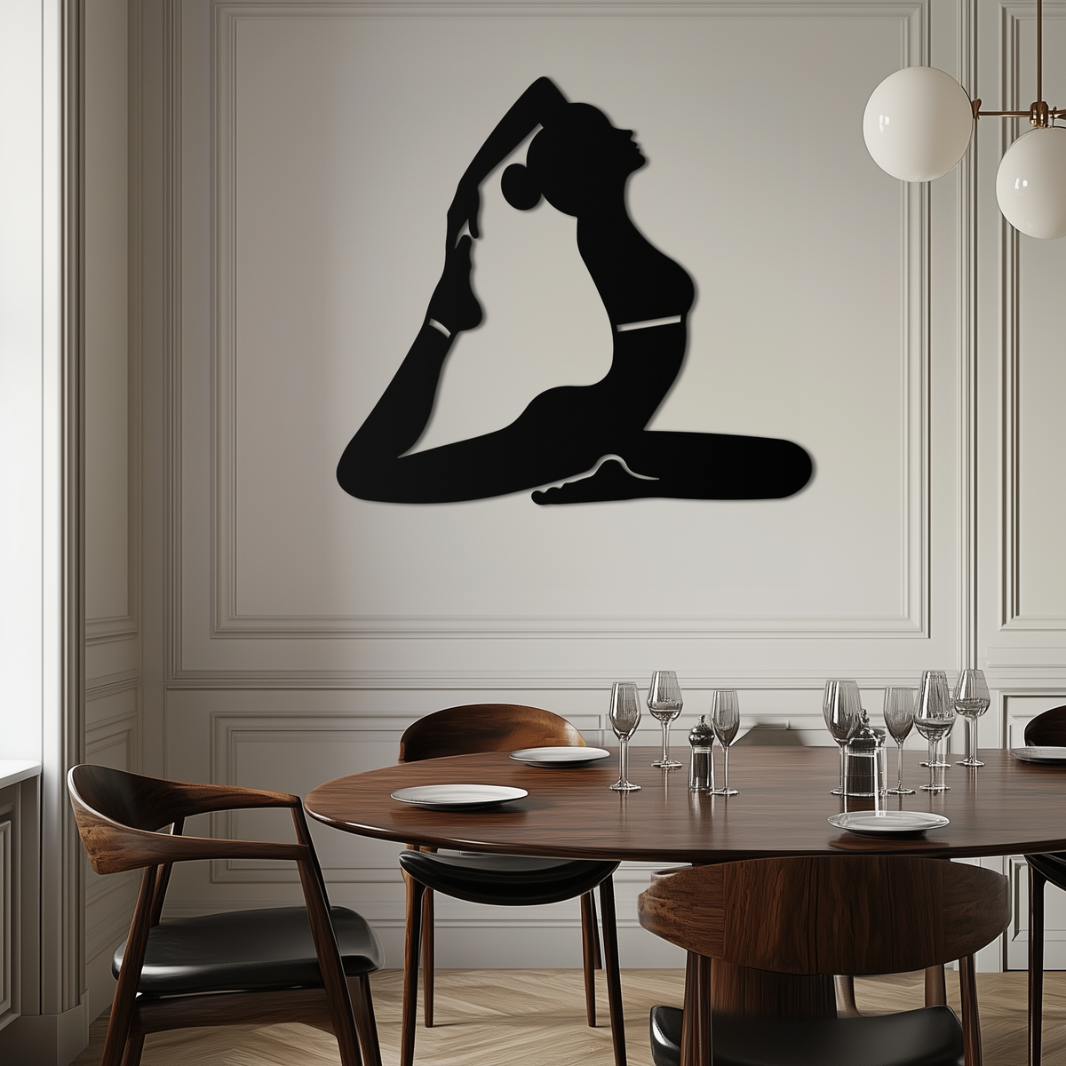 Metal Wall Art Kapotasana Yoga Pose Silhouette Minimalist Decor