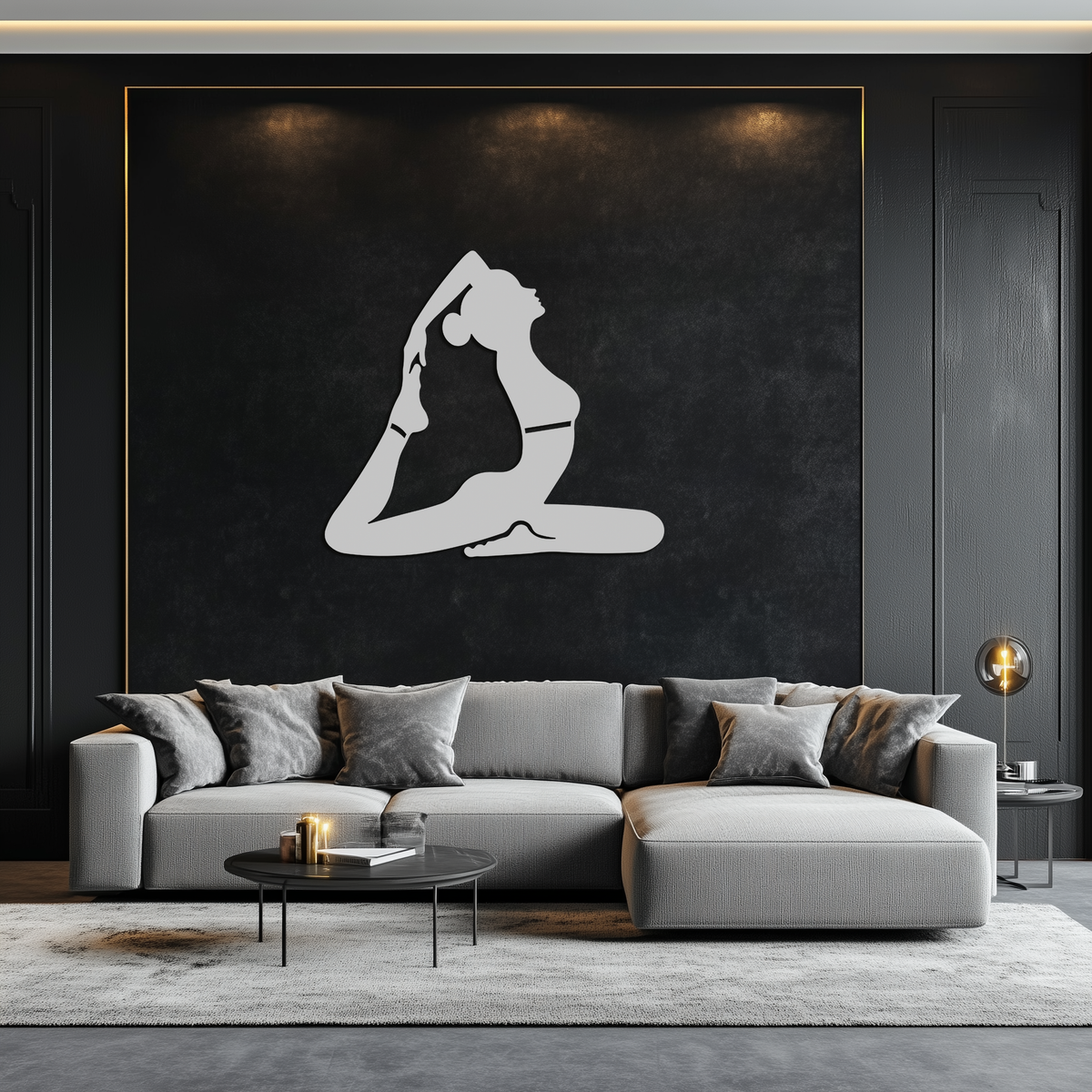 Metal Wall Art Kapotasana Yoga Pose Silhouette Minimalist Decor