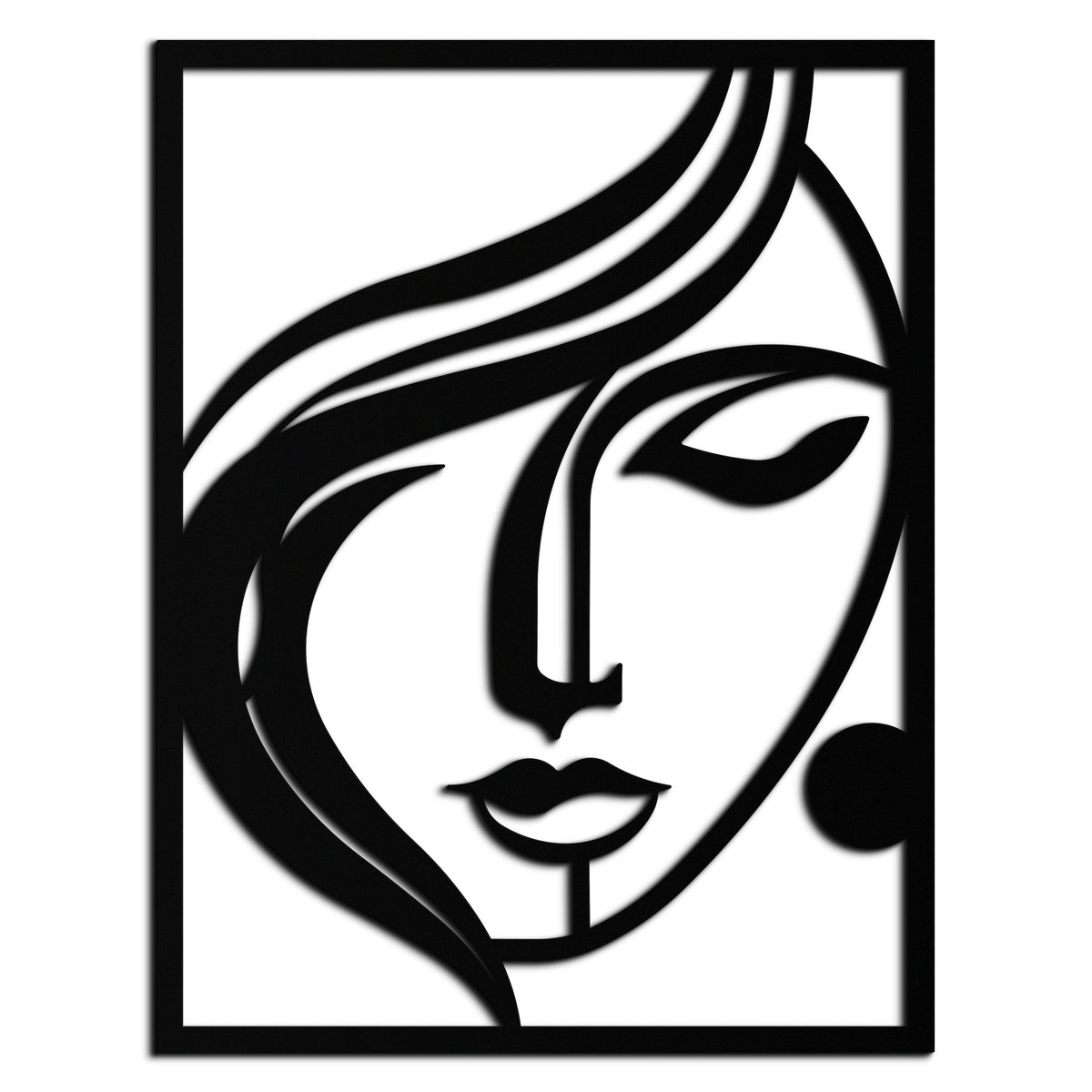 Black Metal Woman Silhouette Wall Art - Contemporary Minimalist