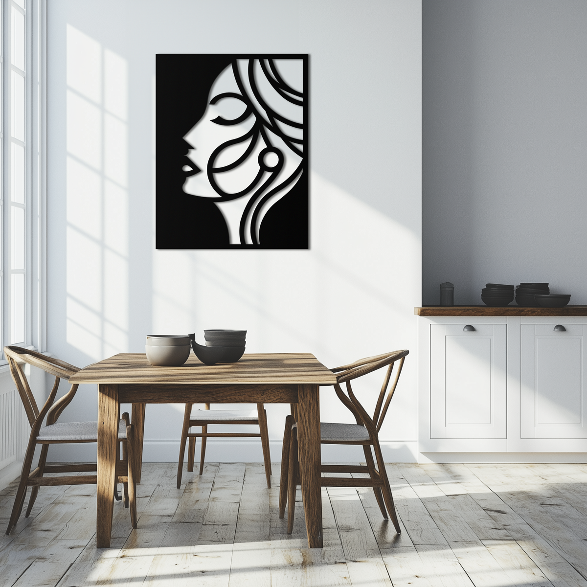 Female Silhouette Metal Wall Art Elegant Modern Abstract Design