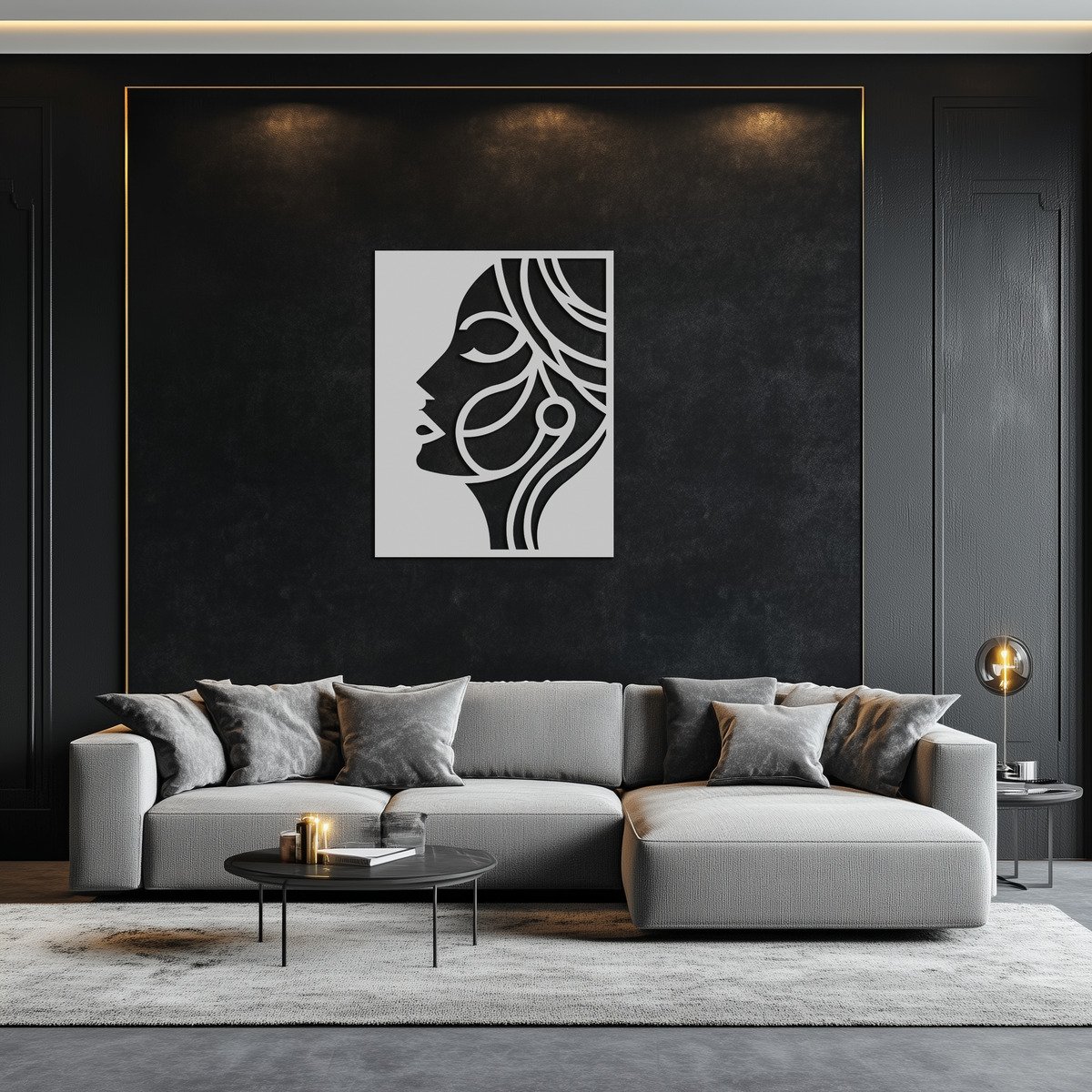 Female Silhouette Metal Wall Art Elegant Modern Abstract Design