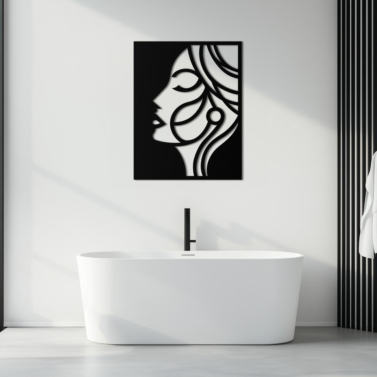 Female Silhouette Metal Wall Art Elegant Modern Abstract Design