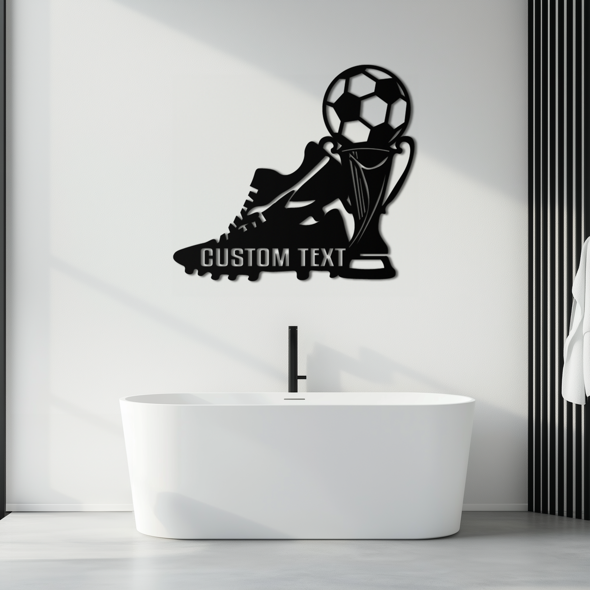 Custom Metal Soccer Trophy and Cleat Wall Art - Personalized