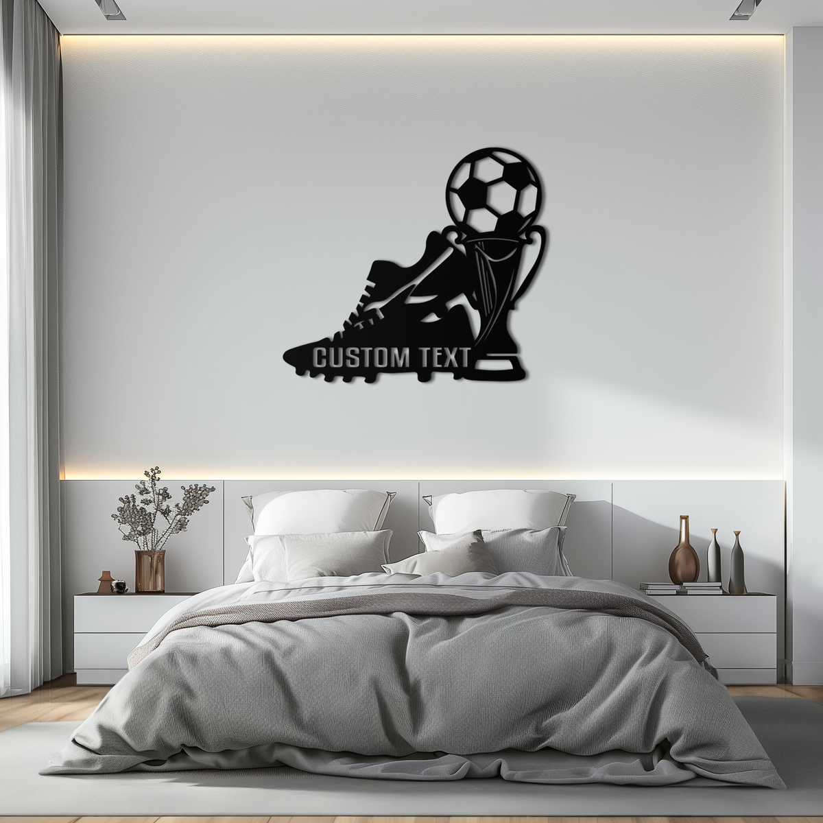 Custom Metal Soccer Trophy and Cleat Wall Art - Personalized