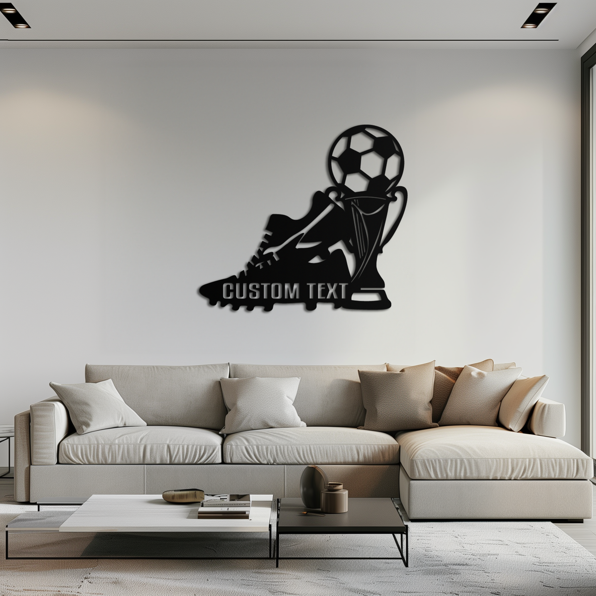 Custom Metal Soccer Trophy and Cleat Wall Art - Personalized