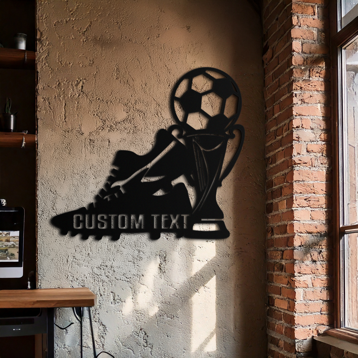Custom Metal Soccer Trophy and Cleat Wall Art - Personalized