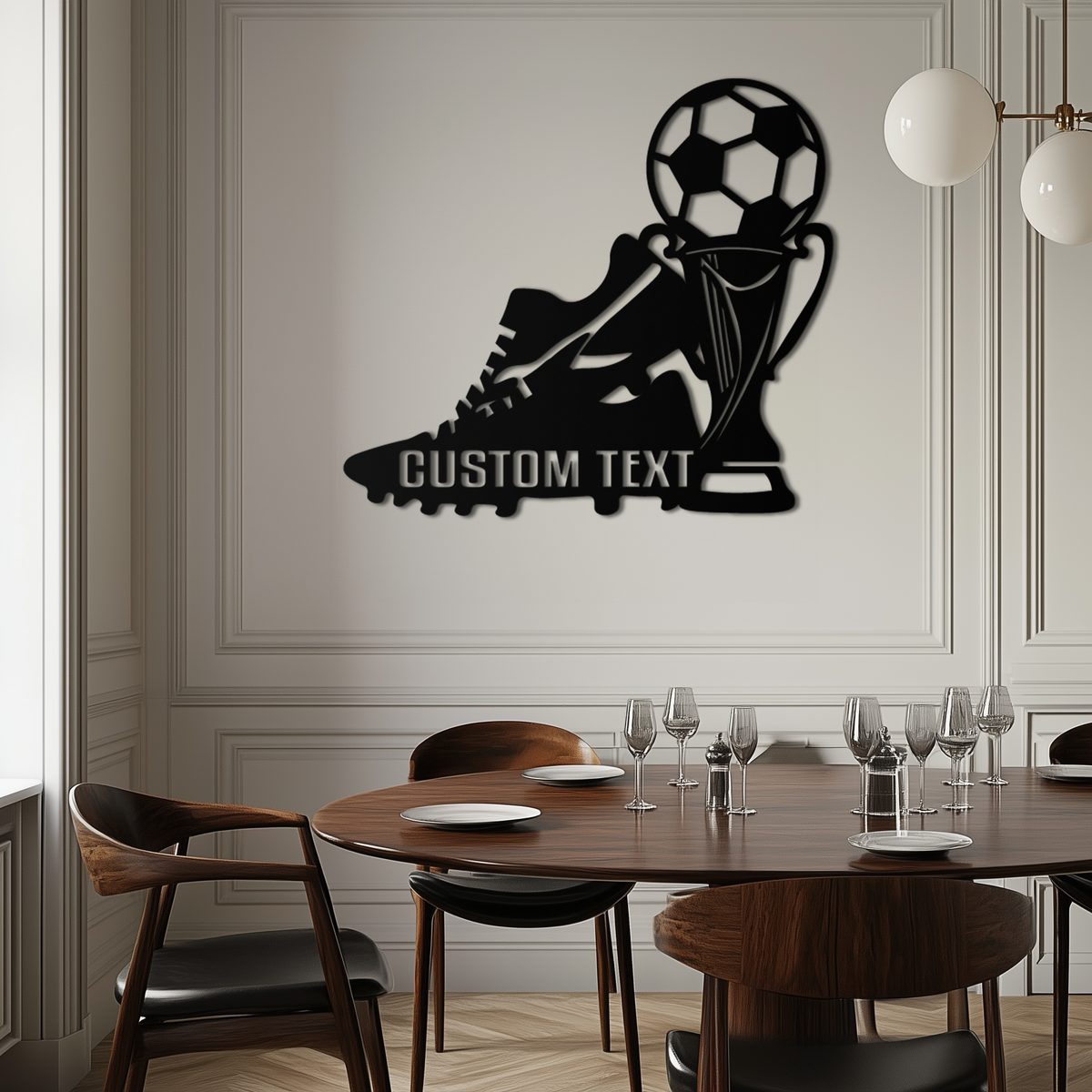 Custom Metal Soccer Trophy and Cleat Wall Art - Personalized