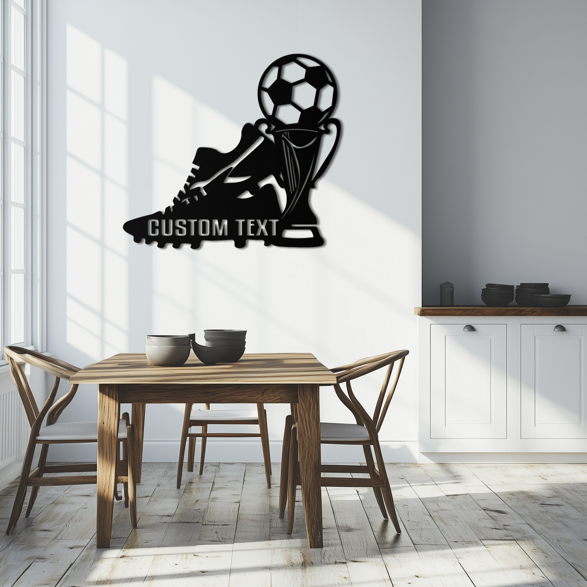 Custom Metal Soccer Trophy and Cleat Wall Art - Personalized