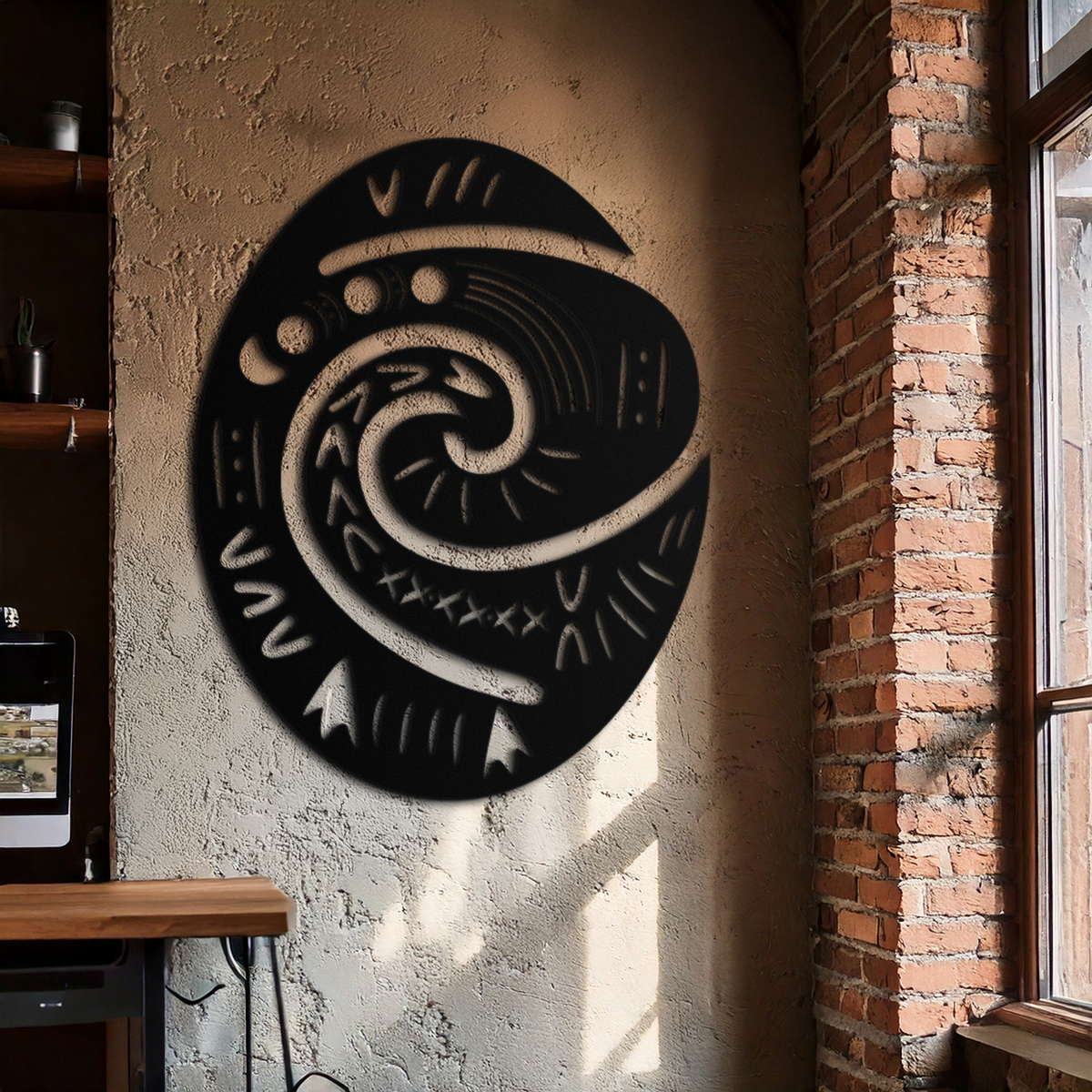 Metal Wall Art Te Fiti's Heart Handcrafted Polynesian Spiral Symbol Island Decor