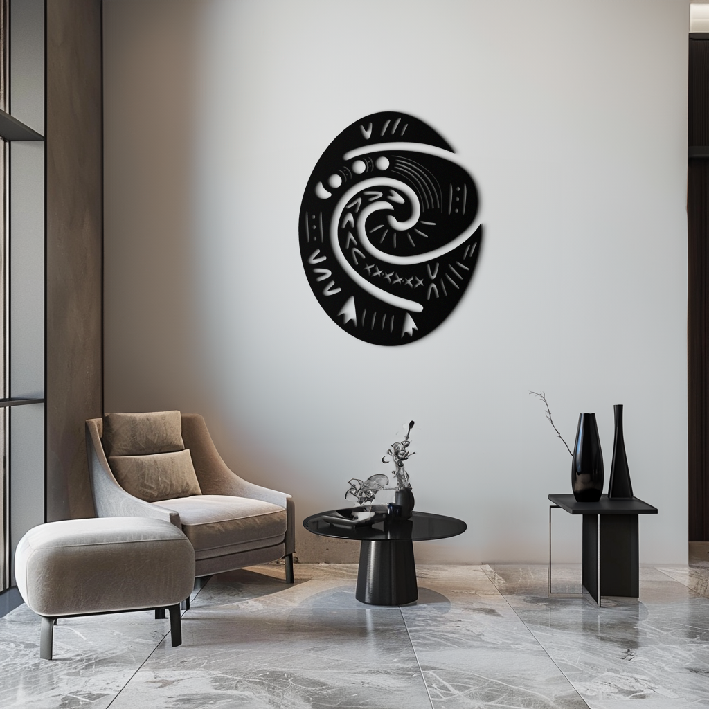 Metal Wall Art Te Fiti's Heart Handcrafted Polynesian Spiral Symbol Island Decor