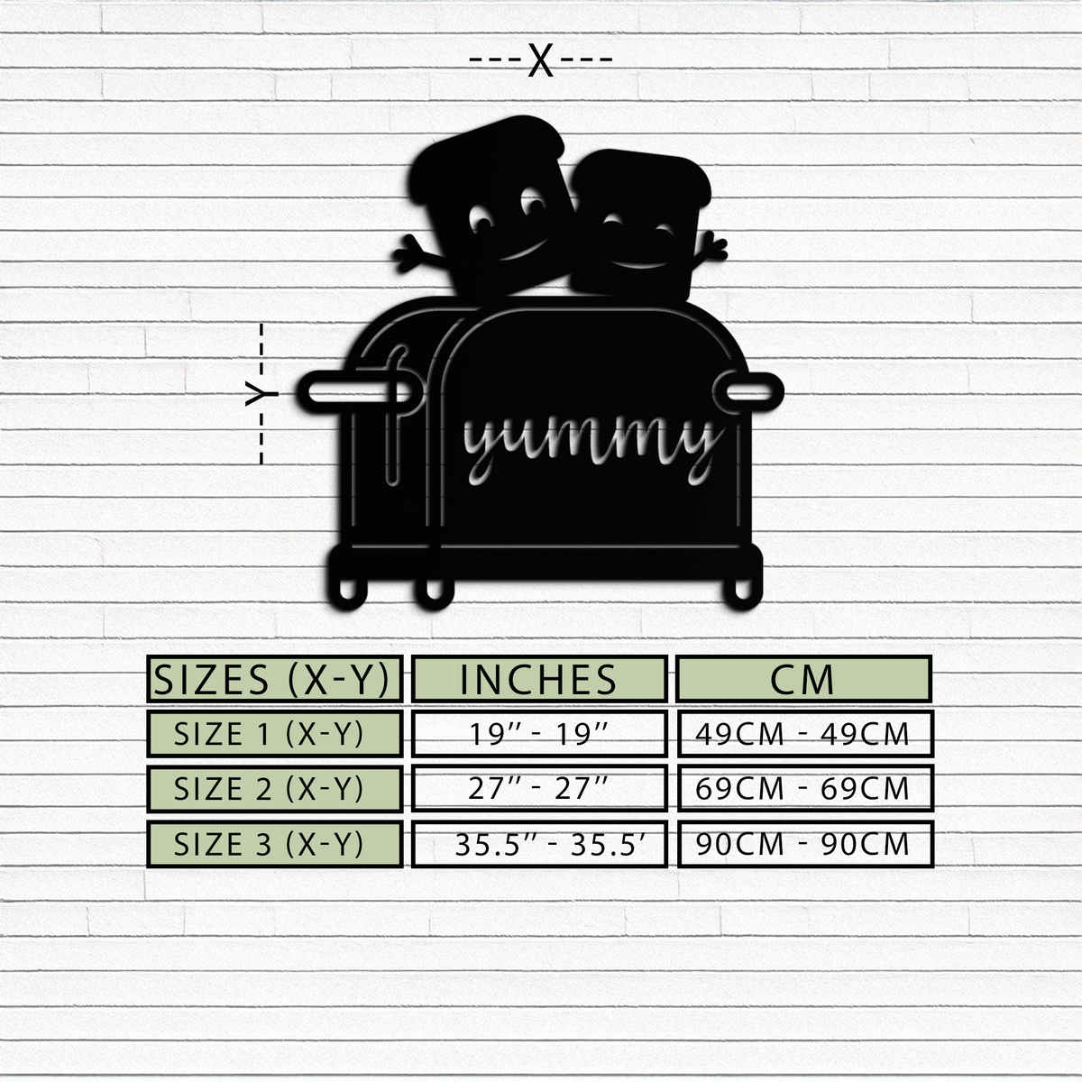 Metal Toast Wall Art - Cute Playful Smiling Characters Kitchen Decor