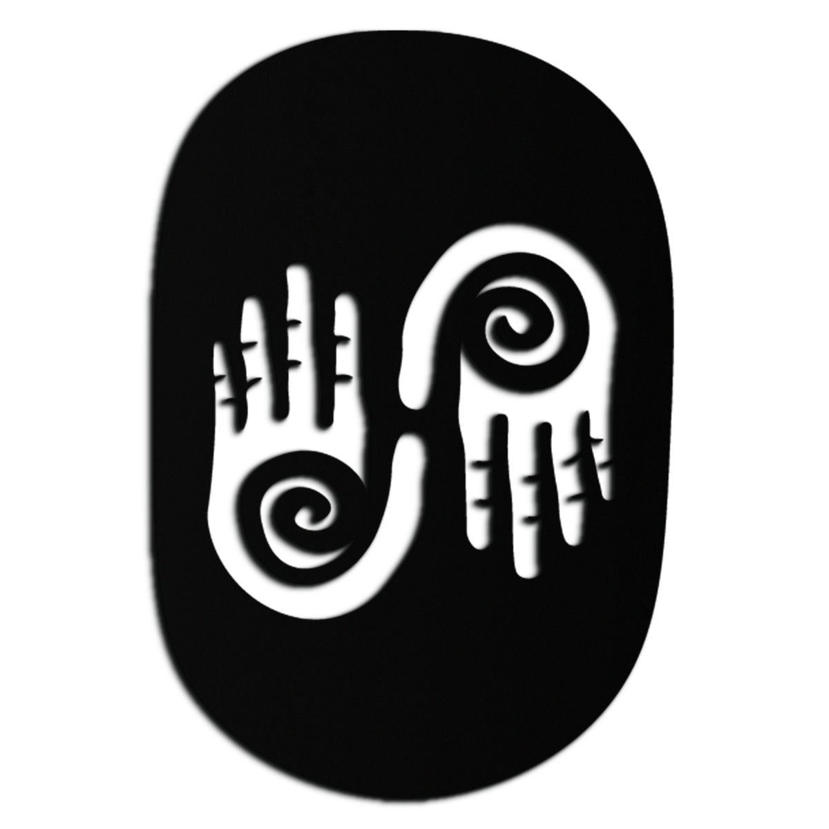 Modern Black Steel Wall Art - 3D Spiral Hands Abstract Decor