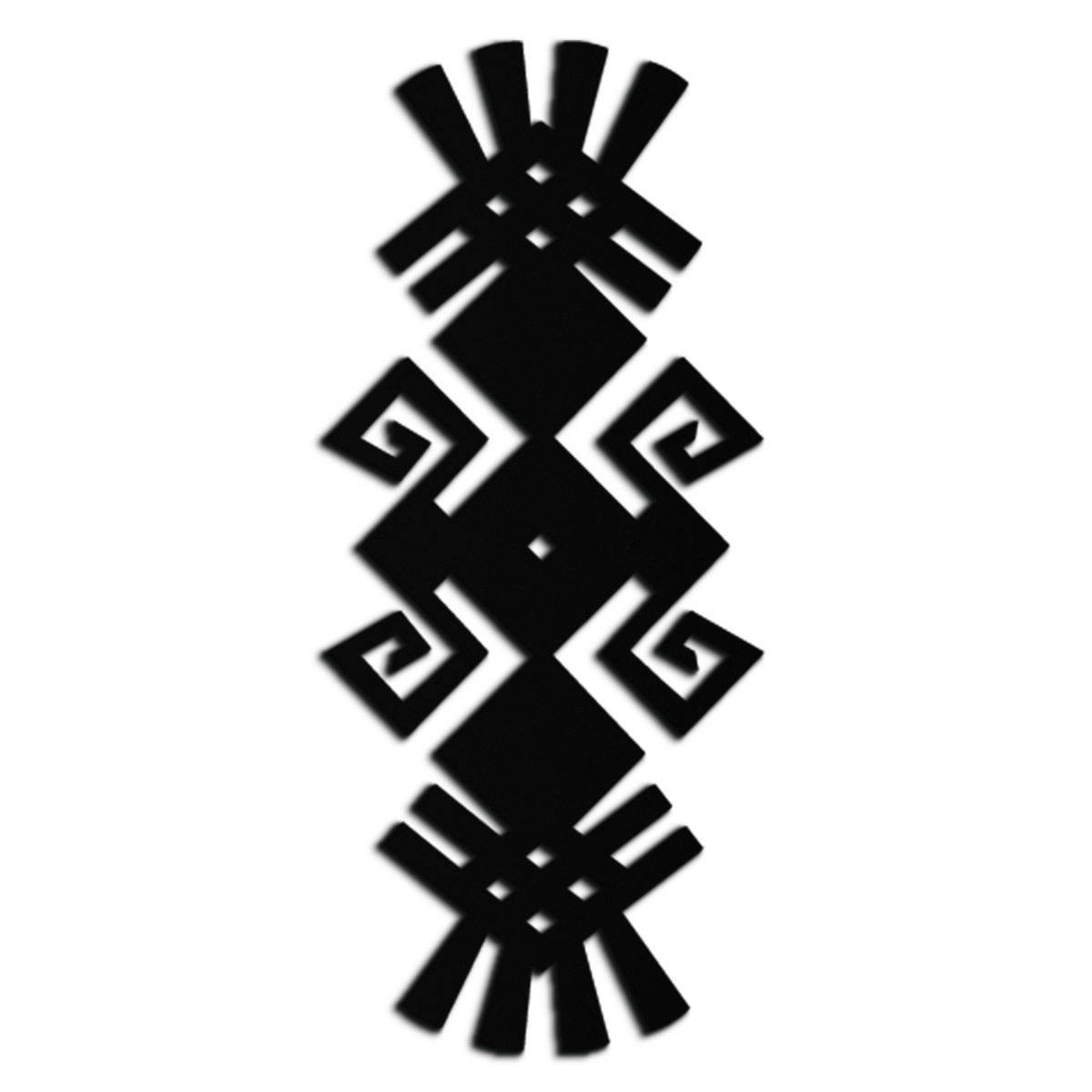 Black Steel Tribal Ethnic Metal Wall Art - Geometric Abstract Bohemian Matte Finish