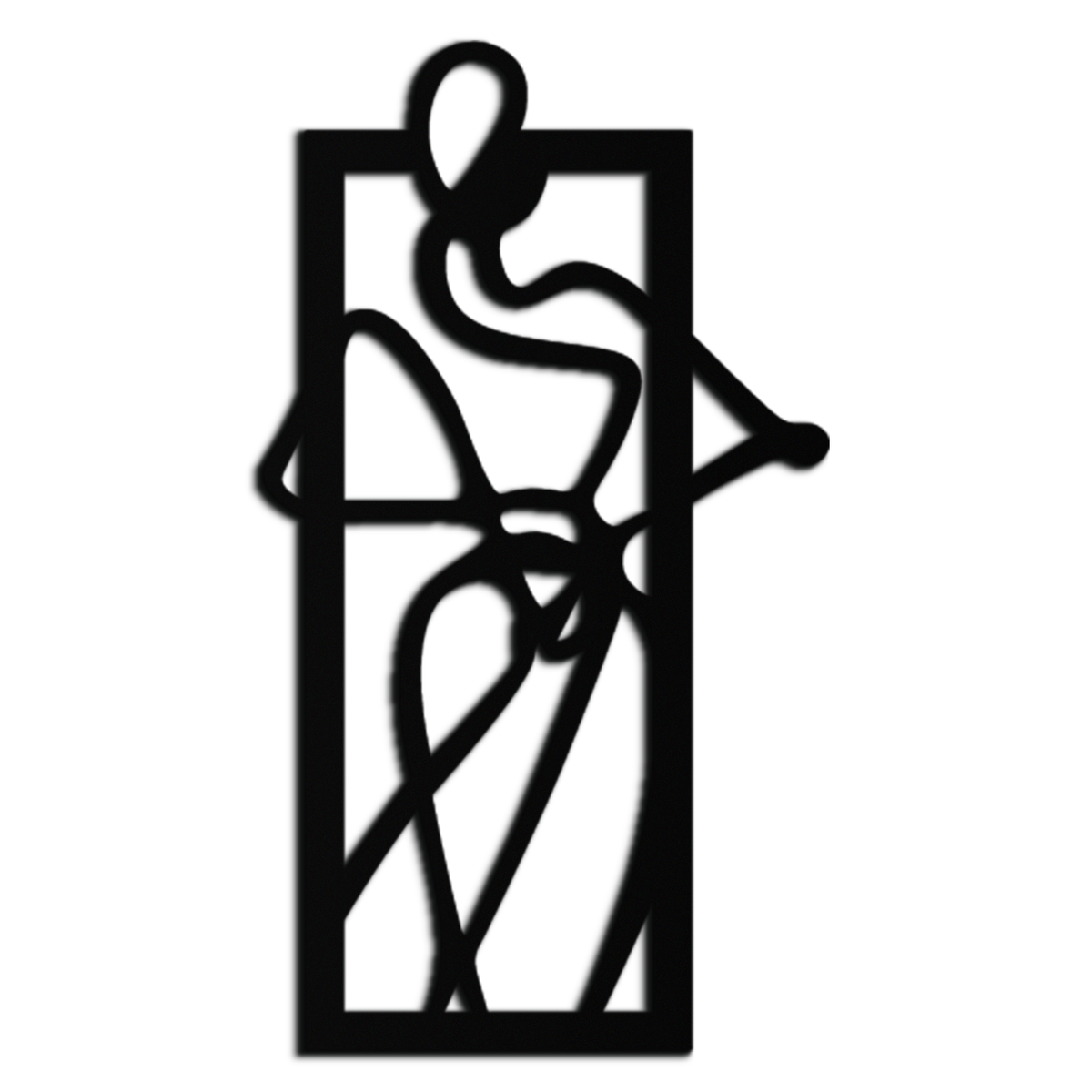 Black Steel Wall Decor - Minimalist Woman Line Art Silhouette
