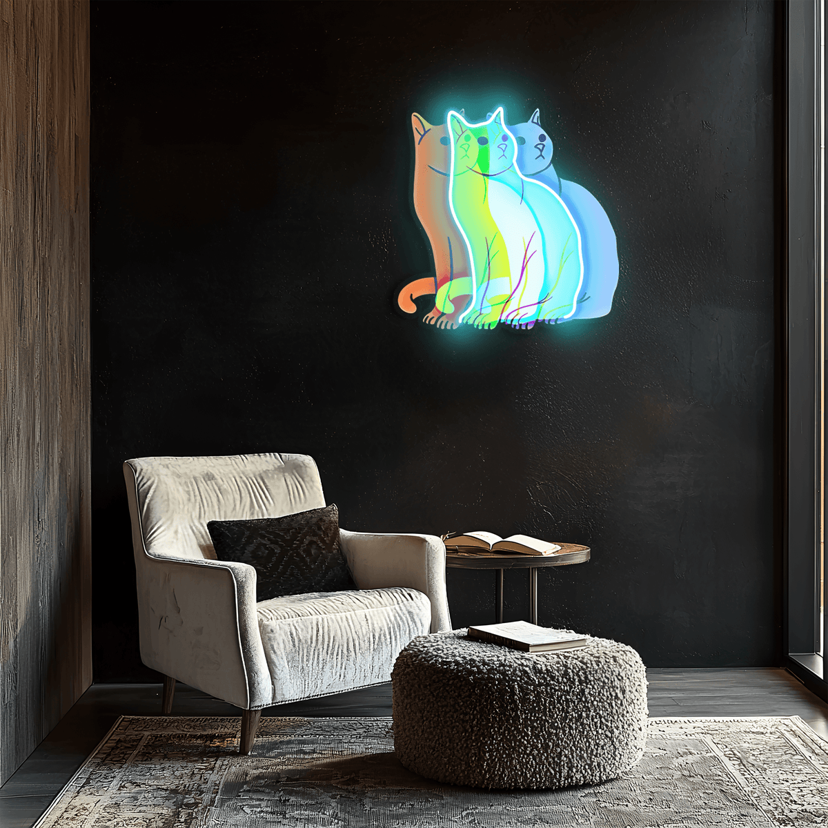 Tyrannical Cat UV Print Neon Wall Art Light Sign - Handcrafted Durable Home Decor