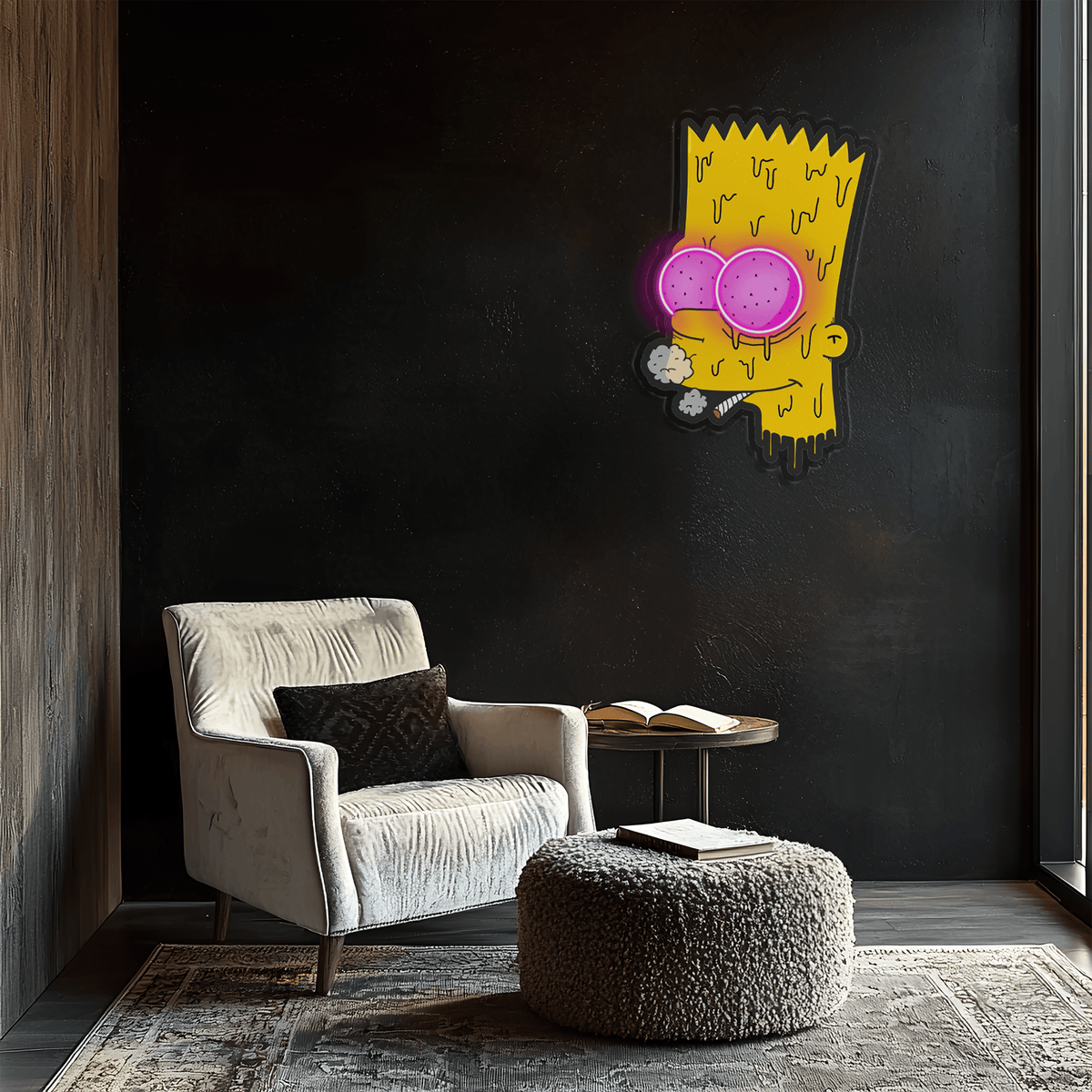 Neon Wall Art Sign Bart Simpson Pop Culture LED Light Decoration