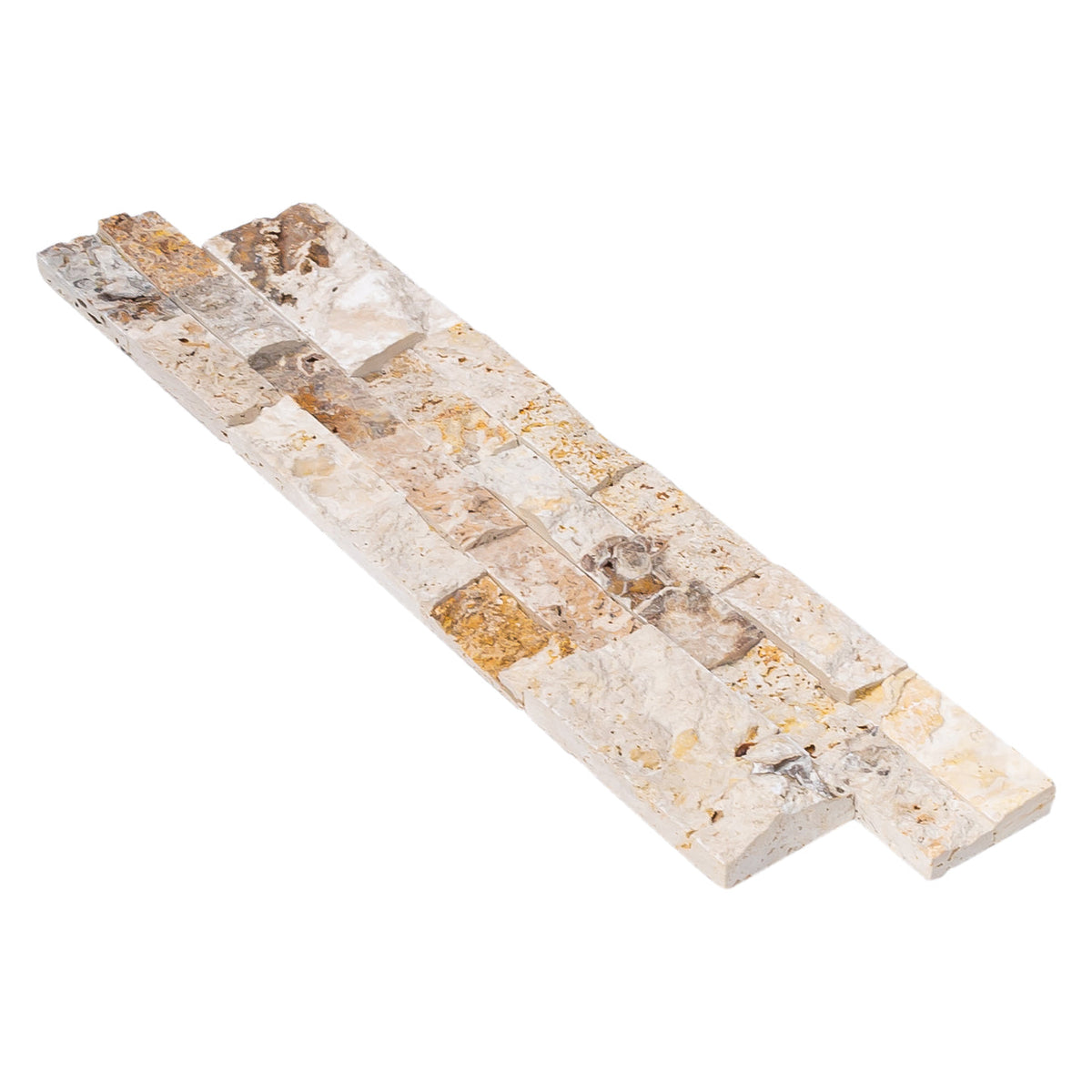 Leonardo Onyx Ledger 3D Panel 6"x24" Split-face Natural Travertine Wall Tile