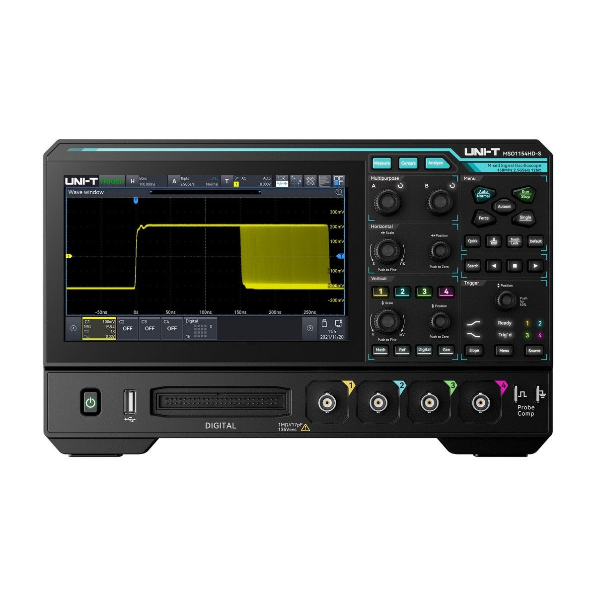 MSO1154HD 150 MHz 4Ch 12-Bit Mixed Signal Oscilloscope