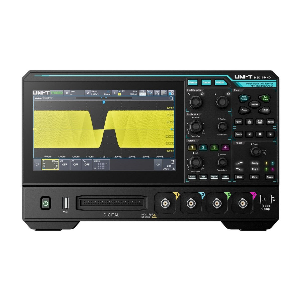 MSO1154HD-S 150 MHz 4Ch 12-Bit MSO with Signal Generator