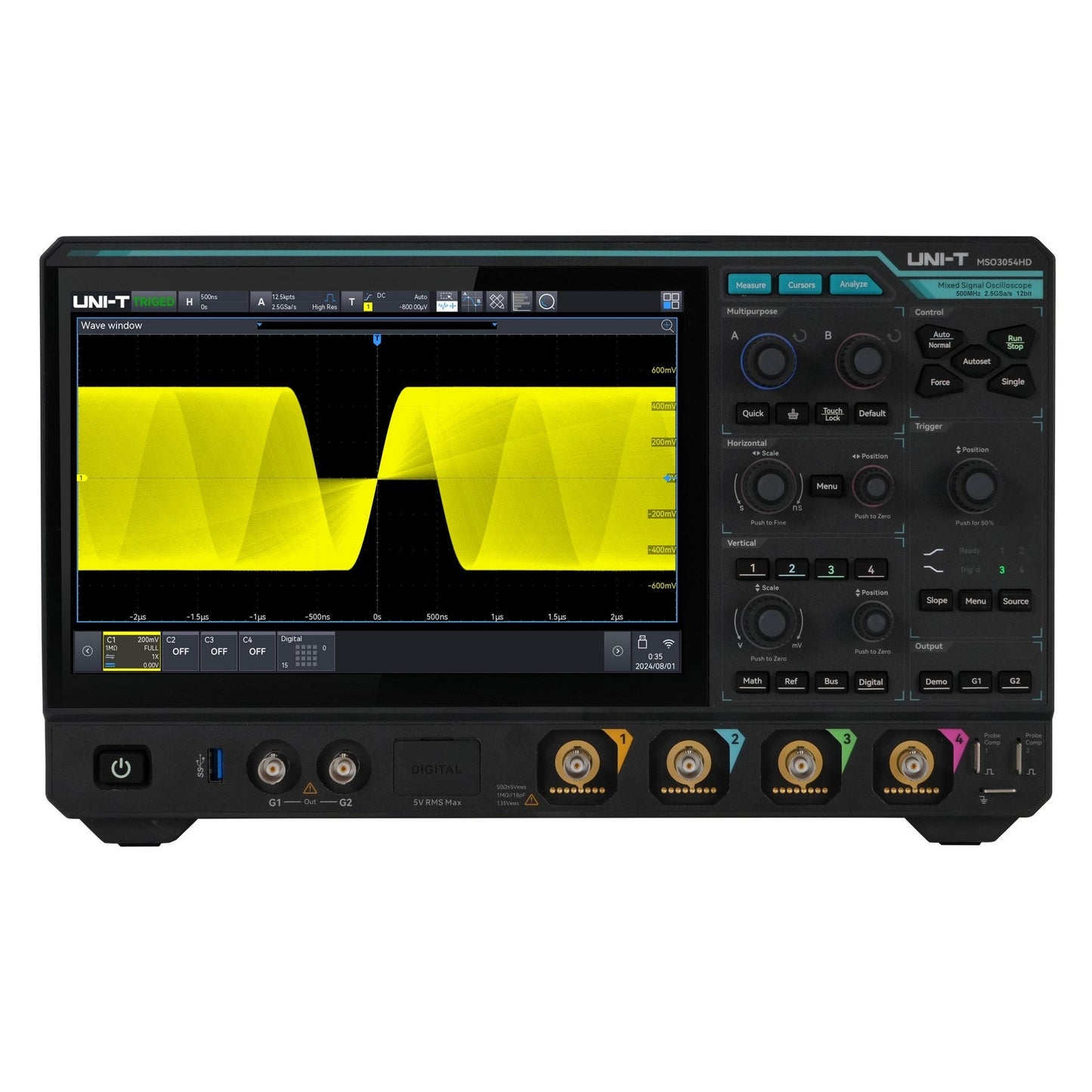 MSO3054HD 500 MHz 4Ch 12-Bit Mixed Signal Oscilloscope