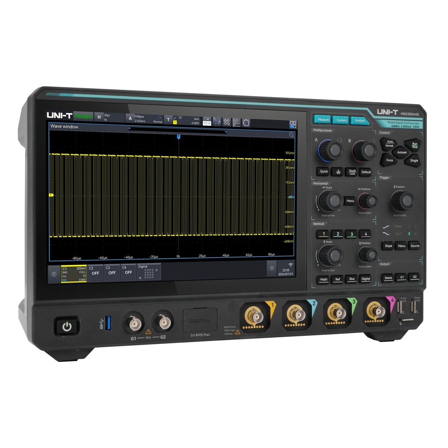 MSO3054HD 500 MHz 4Ch 12-Bit Mixed Signal Oscilloscope