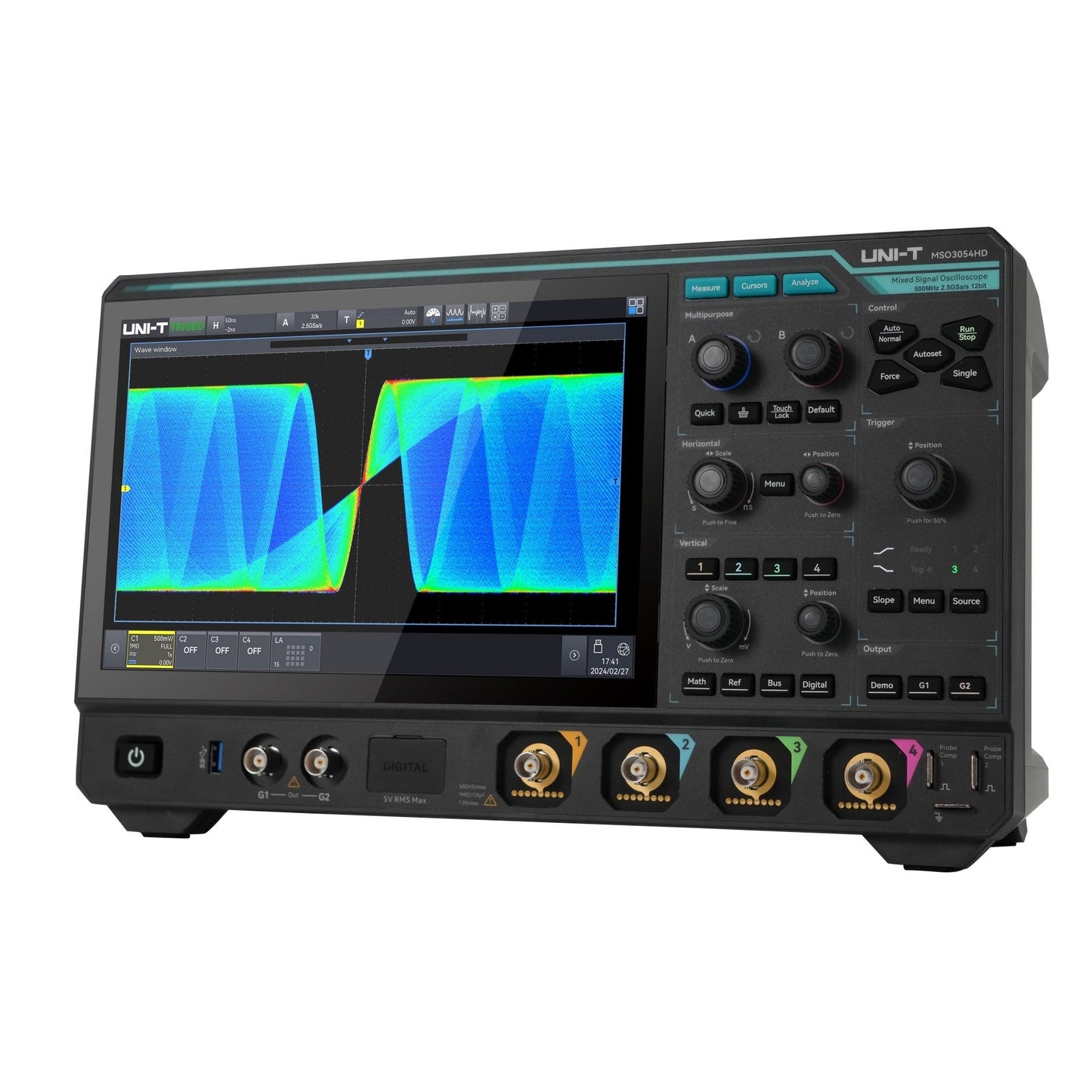 MSO3054HD 500 MHz 4Ch 12-Bit Mixed Signal Oscilloscope
