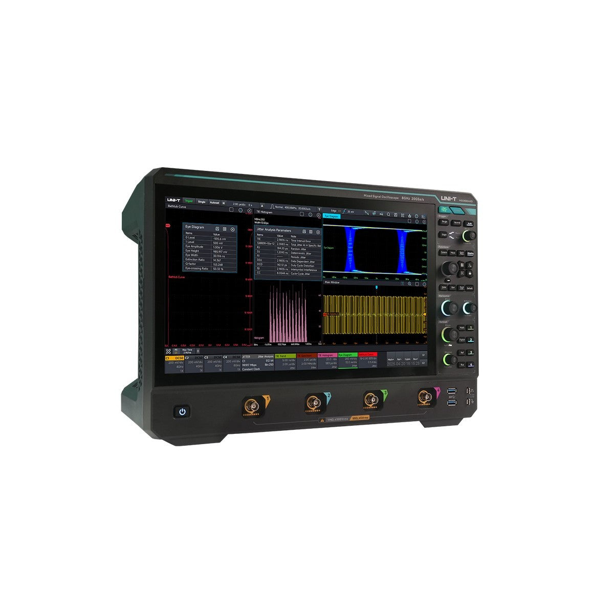 MSO8804HD Lab-Grade 8 GHz 4Ch 12-Bit Mixed Signal Oscilloscope