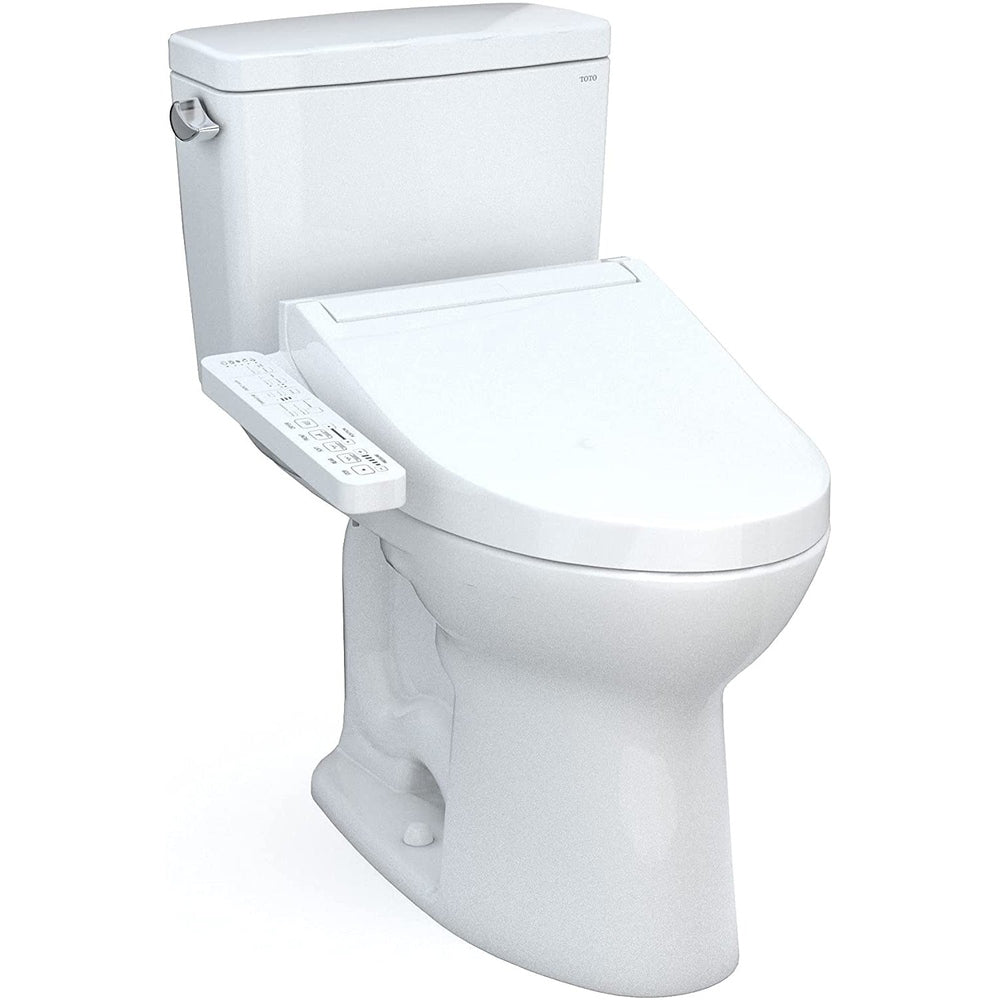 TOTO Drake Two-Piece Elongated 1.6 GPF Washlet+ Toilet with C2 Bidet Seat, Cotton White