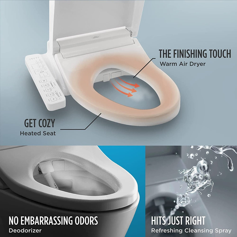 TOTO Drake Two-Piece Elongated 1.6 GPF Washlet+ Toilet with C2 Bidet Seat, Cotton White