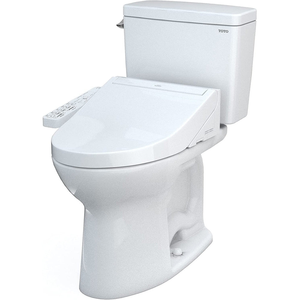 TOTO Drake Two-Piece Elongated 1.6 GPF Washlet+ Toilet with C2 Bidet Seat, Cotton White