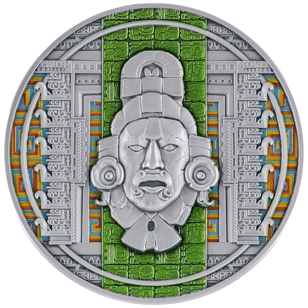 2025 Cameroon Ancient Maya Civilization Antiqued 2 oz Silver Coin In Stock Items, Collectible Coins, Collectible Coins
