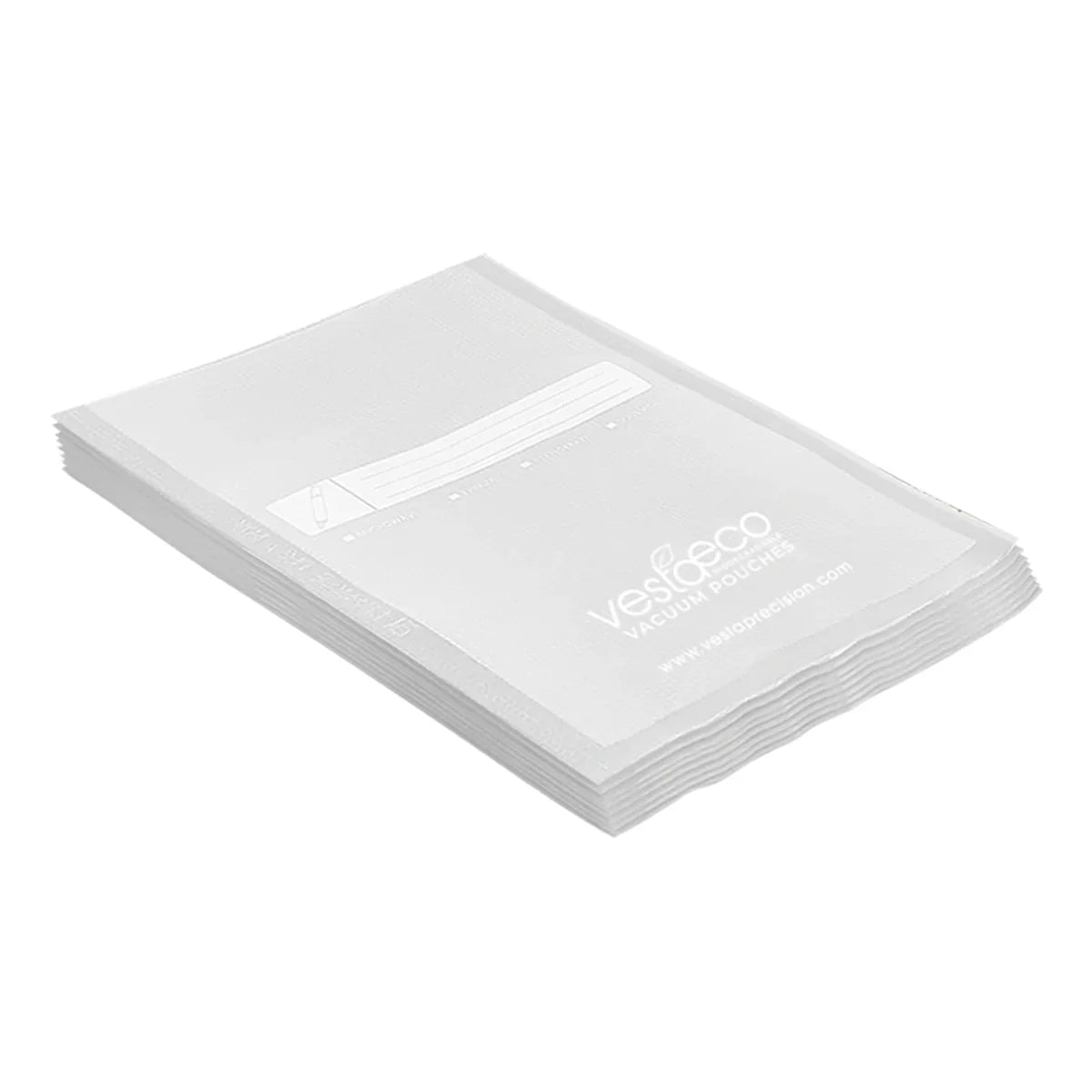 VestaEco 6 x 10 in Compostable Chamber Vacuum Seal Pouches, Pint Size, 3 Mil, 100 Bags (QTY 100), SKU 218111