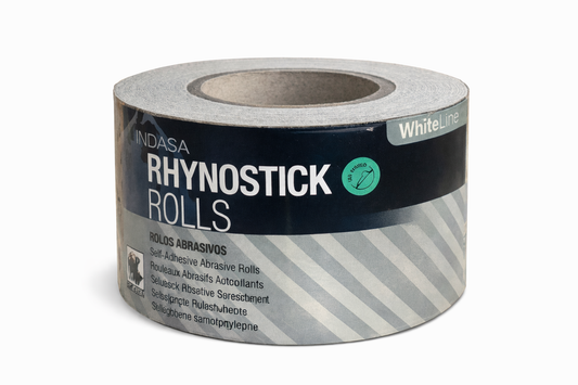 Indasa 2.75" PSA Long Board Sanding Rolls – Rhynostick White Line, Sticky-Back, 36–400 Grit (96 Series)