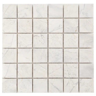 Palia White Dolomite Mosaic Tile 2"x 2" on 12" x 12" Mesh - Polished