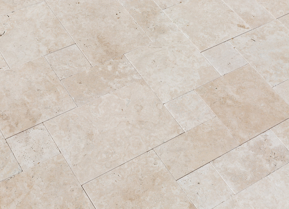 Travertine Miletos Ivory Tumbled Pavers