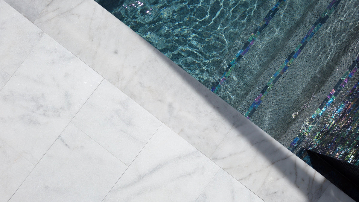 Turkish Carrara White Marble Sand-Blasted Pavers