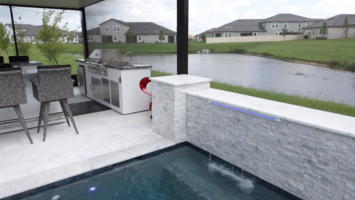 Turkish Carrara White Marble Sand-Blasted Pavers