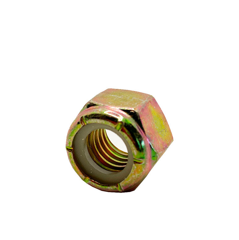 3/4-10in UNC Grade 8 Nylon Lock Nut Yellow Zinc