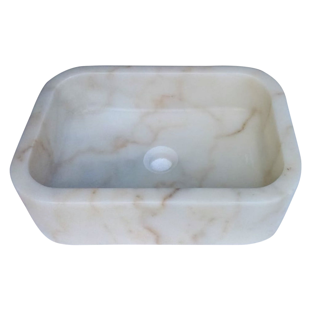 European Sugar Marble Rectangular Farmhouse Sink Artisan Semi-Polished 12.5x18x5