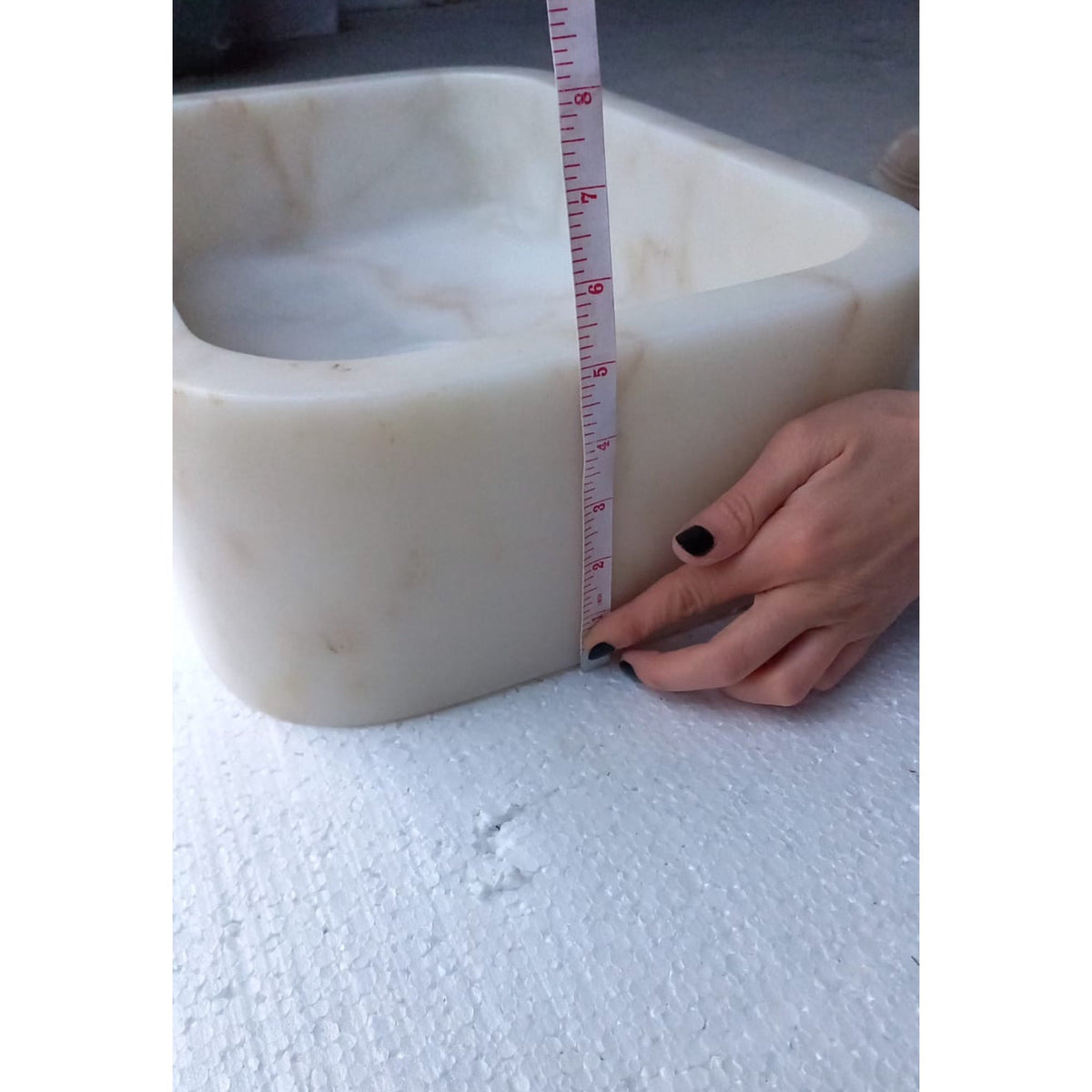 European Sugar Marble Rectangular Farmhouse Sink Artisan Semi-Polished 12.5x18x5