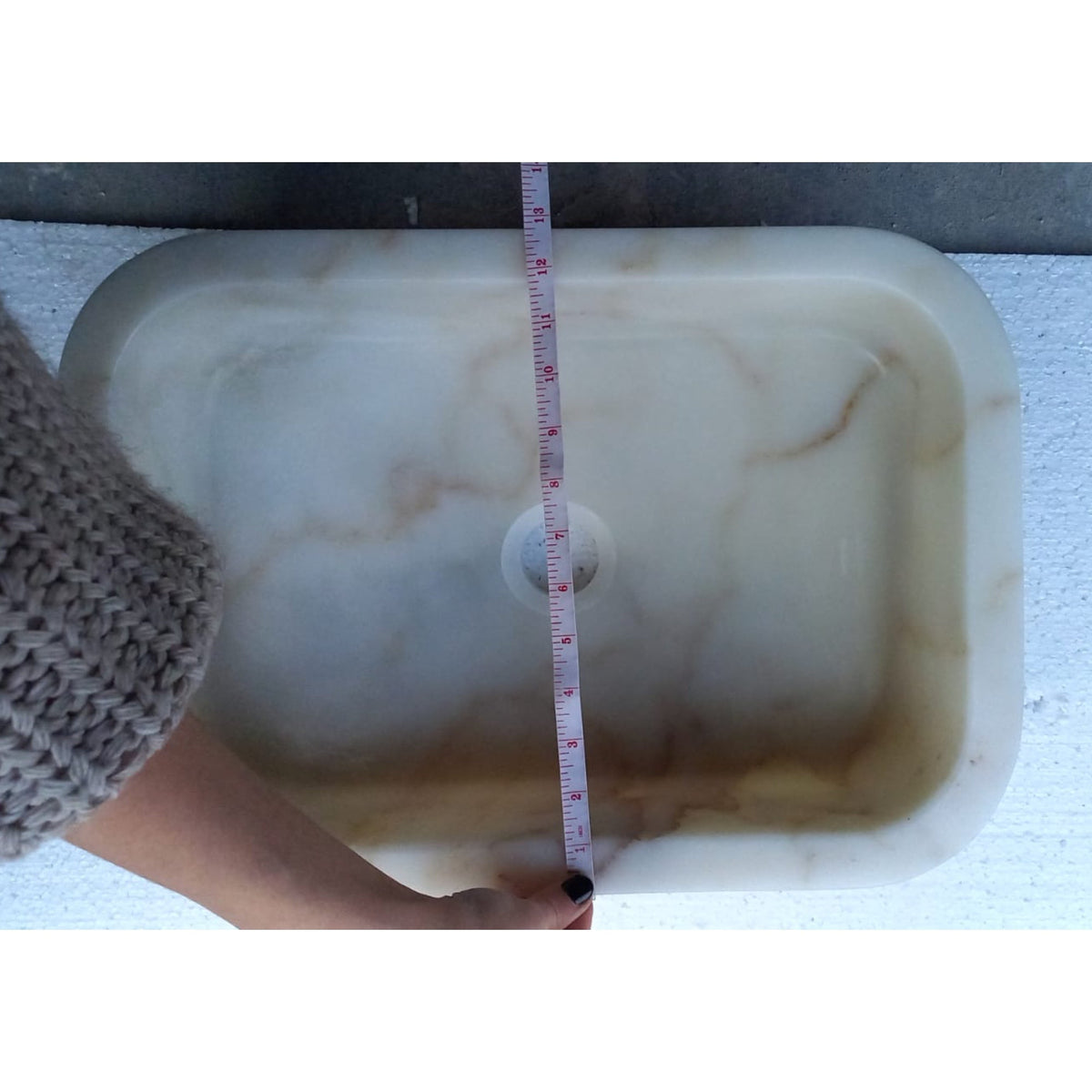 European Sugar Marble Rectangular Farmhouse Sink Artisan Semi-Polished 12.5x18x5