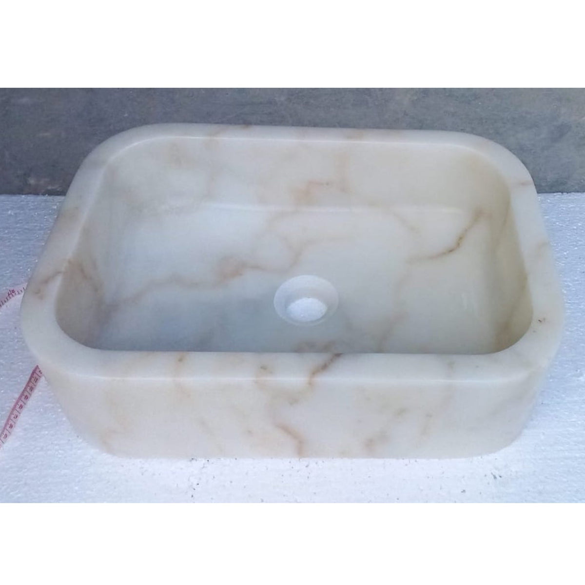 European Sugar Marble Rectangular Farmhouse Sink Artisan Semi-Polished 12.5x18x5