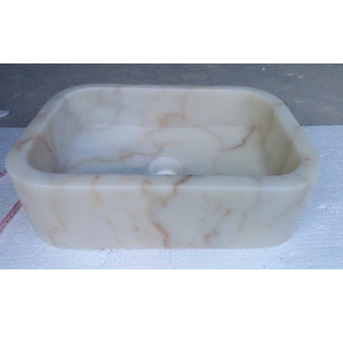 European Sugar Marble Rectangular Farmhouse Sink Artisan Semi-Polished 12.5x18x5