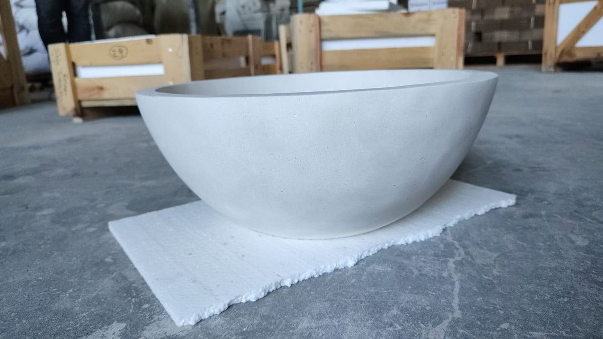Turkish Limestone Natural Stone Handcrafted Vessel Sink - 15 Inch x 6 Inches