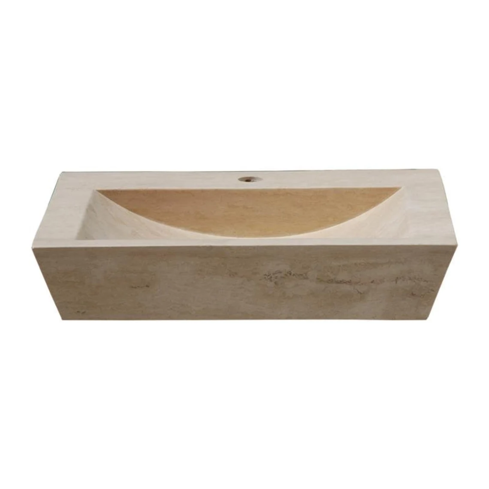 Light Travertine Natural Stone Handcrafted Farmhouse Sink 20x16x4