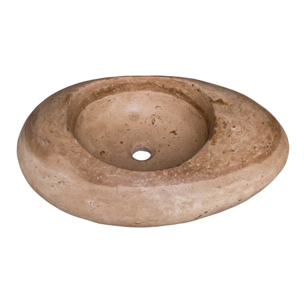 Noce Travertine Kayak Vessel Sink Honed and Filled 16x23x6